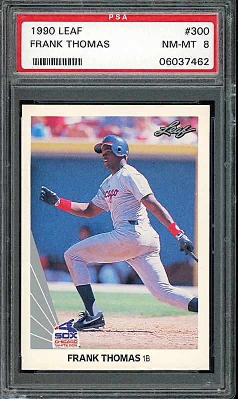 1990 Leaf #300 Frank Thomas Rookie PSA 8