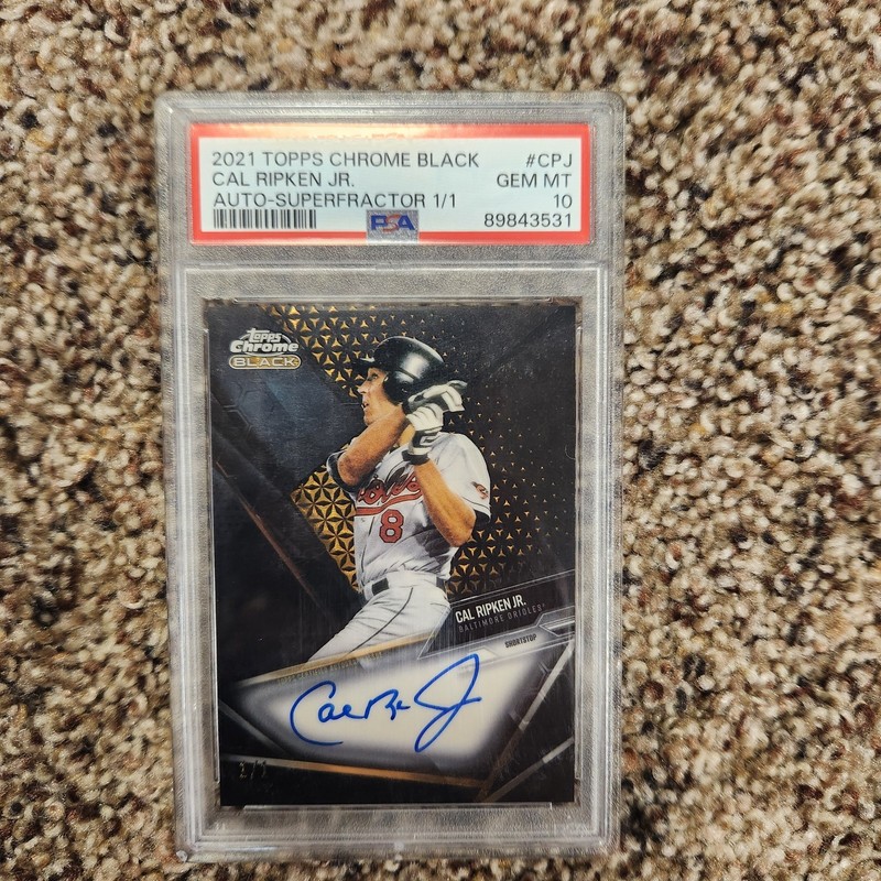 2021 Topps Chrome Black Cal Ripken Jr Superfractor Auto 1/1 Psa 10