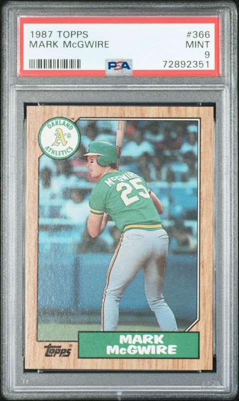 1987 Topps - MARK MCGWIRE - Oakland A's - #366 - PSA 9 MINT!!