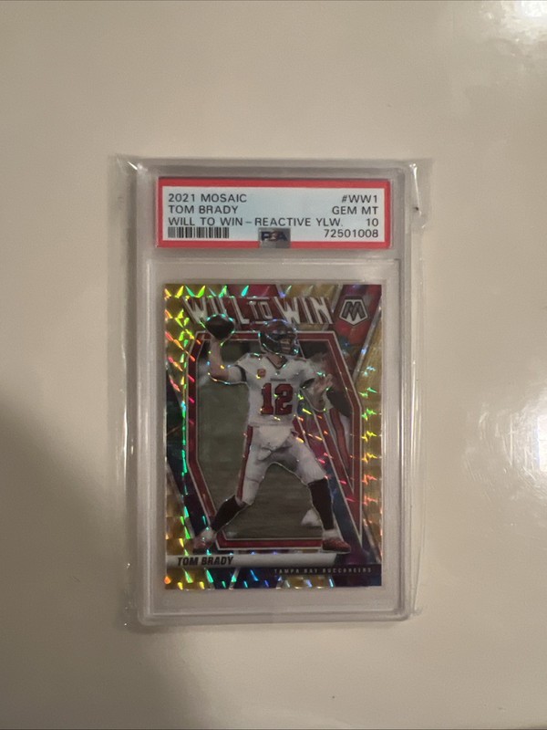 2021 Panini Mosaic - Will to Win Tom Brady #WW-1 Reactive Yellow Prizm /89