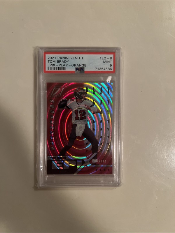 2021 Panini Zenith Tom Brady Epix Play Orange #Eo-8 /99 PSA 9 Mint Buccaneers
