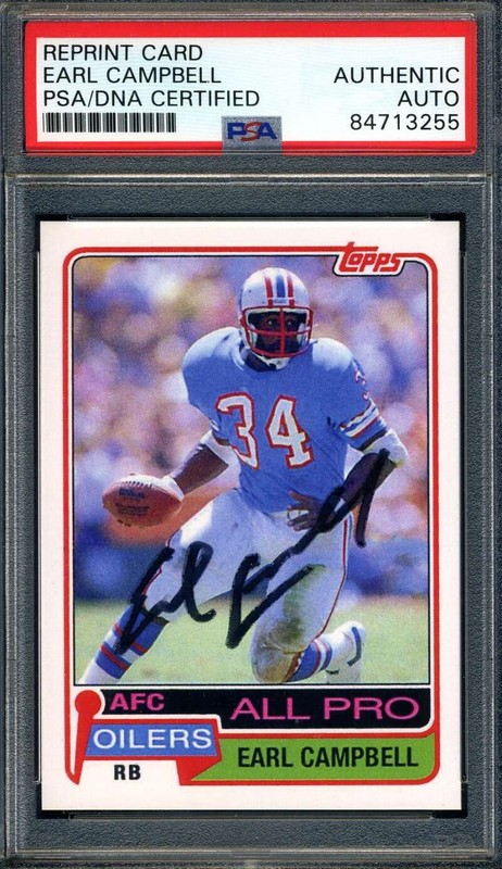 Earl Campbell PSA DNA Signed 1981 Topps 2019 Skips Autograph