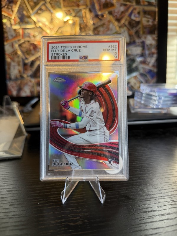 Elly De La Cruz 2024 Topps Chrome Strokes RC Rookie Card PSA 10 GEM MINT Reds