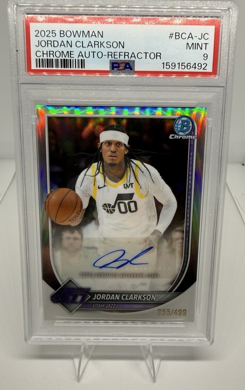 2025 Bowman Basketball Jordan Clarkson Refractor auto /499 PSA 9