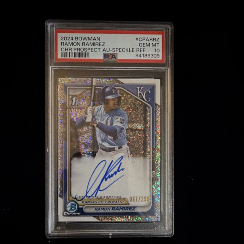 Topps Bowman Chrome Ramon Ramirez Speckle Refractor Auto #CPA-RRZ /299 PSA 10