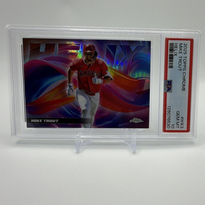 Topps 2025 Chrome Helix Mike Trout #HX-3 PSA 10 Los Angeles Angels MLB Baseball