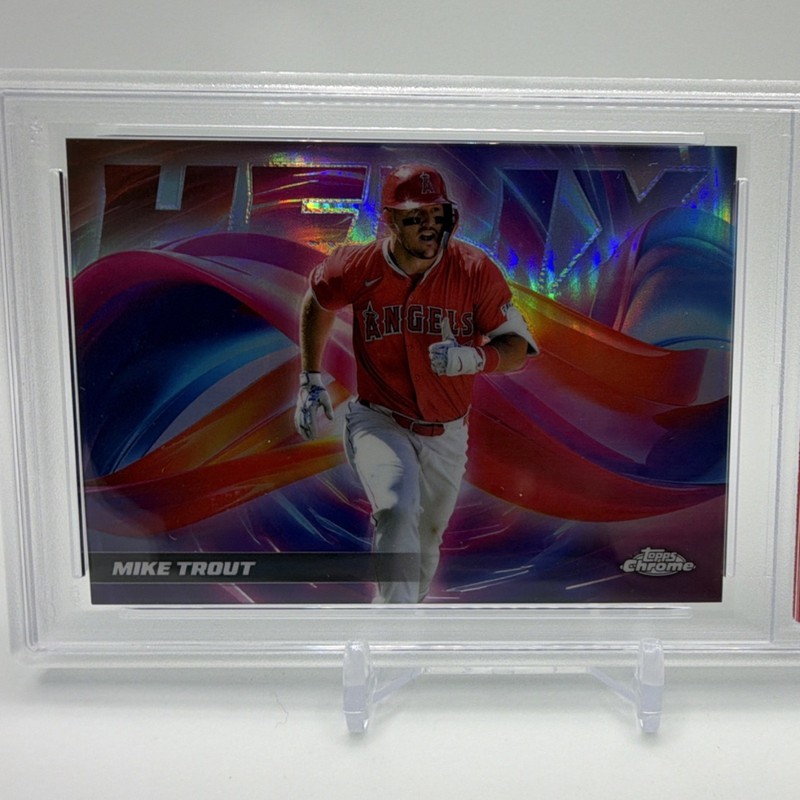 Topps 2025 Chrome Helix Mike Trout #HX-3 PSA 10 Los Angeles Angels MLB Baseball view 2
