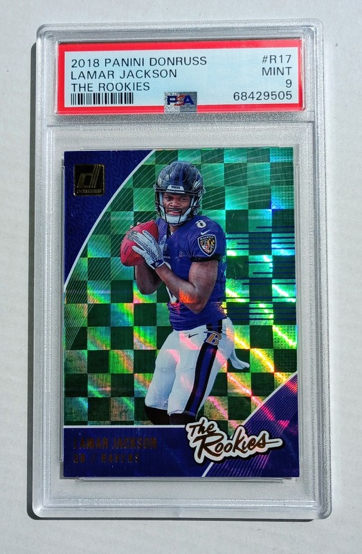 2018 PANINI DONRUSS LAMAR JACKSON THE ROOKIES PSA 9 #R-17 BALTIMORE RAVENS