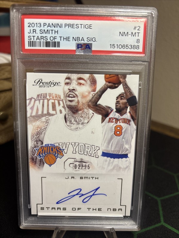 2013 Panini Prestige Stars Of The NBA JR Smith Auto /25 Psa 8