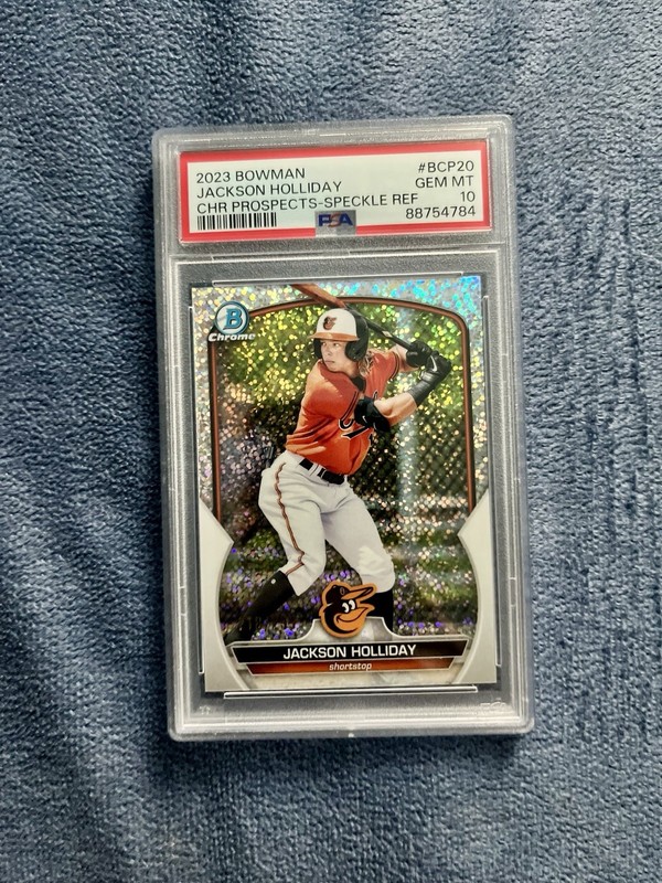 2023 Bowman Jackson Holliday Chrome Prospects Speckle Ref / 299 Orioles PSA 10