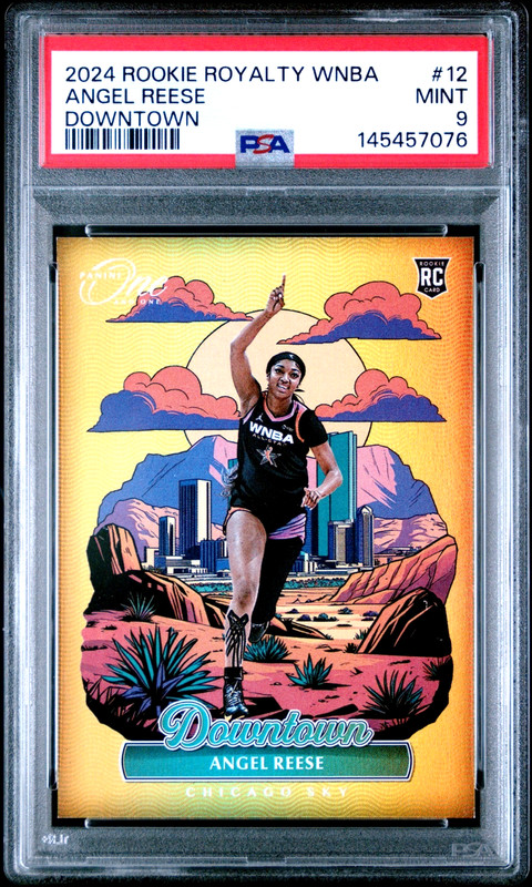 2024 Panini Rookie Royalty WNBA Angel Reese Downtown RC #12 PSA 9 Chicago Sky A2