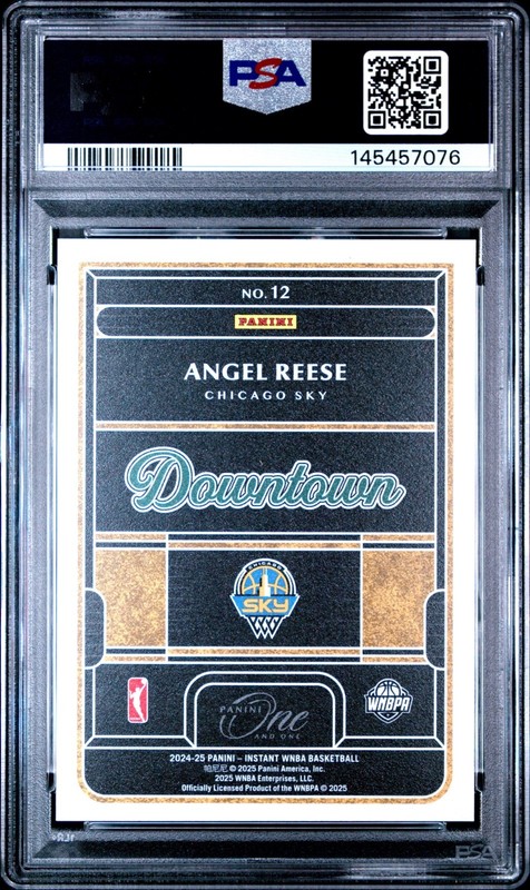 2024 Panini Rookie Royalty WNBA Angel Reese Downtown RC #12 PSA 9 Chicago Sky A2 view 2