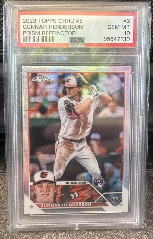 2023 Topps Chrome - Gunnar Henderson #2 Prism Refractor Rookie PSA 10