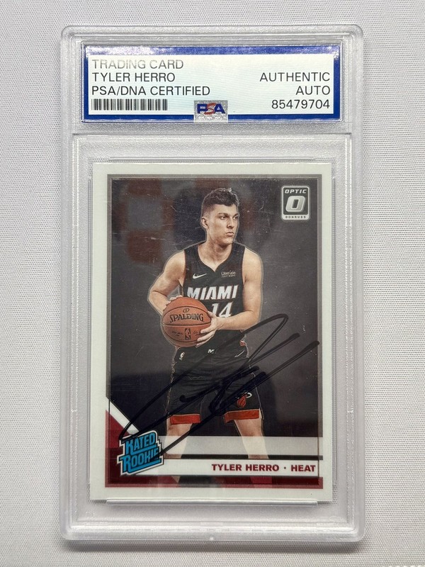 2019/20 Panini Optic TYLER HERRO RATED ROOKIE Signed/Auto #172 Heat PSA DNA