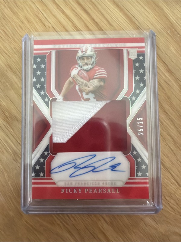 2024 Panini National Treasures Ricky Pearsall 25/25 = 1/1 RPA 164 🔥