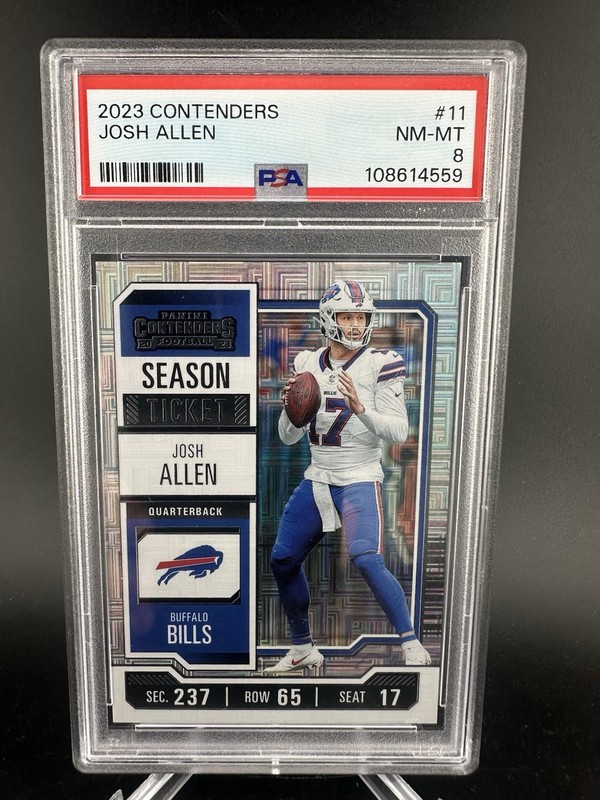 2023 Contenders JOSH ALLEN Season Ticket Mojo Silver PSA 8 #11 Buffalo Bills NFL