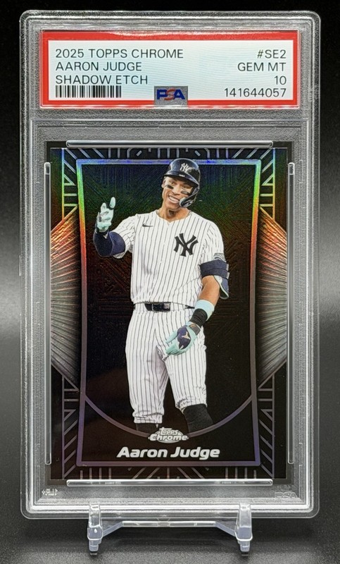 2025 Topps Chrome⚾️Aaron Judge Shadow Etch SP💥PSA 10 Gem Mint💥3xMVP