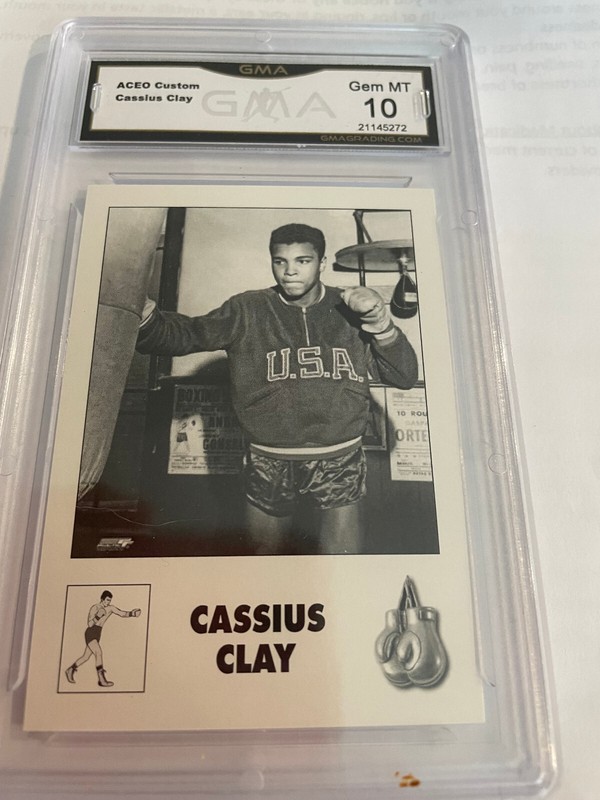 MUHAMMAD ALI CASSIUS CLAY ACEO CUSTOM  GRADED 10 C L@@@K