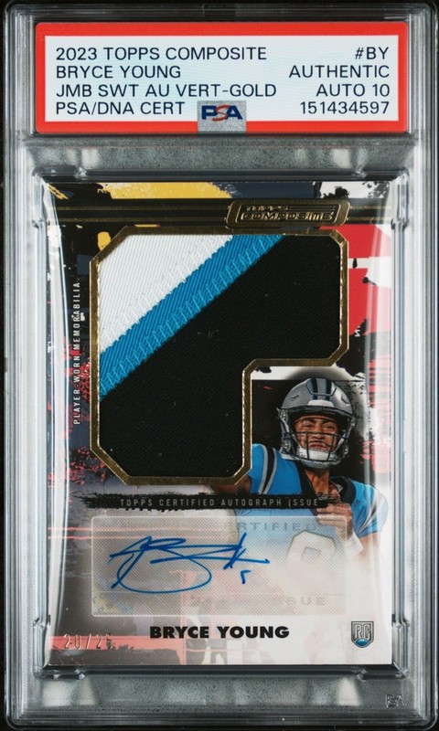 💥2023 Composite Bryce Young RC GOLD Player Worn RPA SSP /25 POP 1 PSA 10 Auto💥