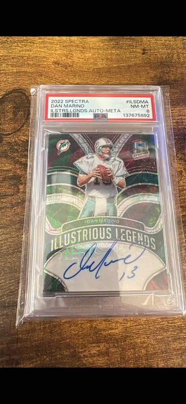 2022 Panini Spectra Illustrious legends Meta Autos Dan Marino 2/8 PSA 8 pop 1