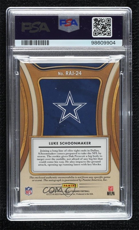 2023 Gold Standard Rookie Jersey Jumbo /149 Luke Schoonmaker PSA 8 Auto 15r3 view 2