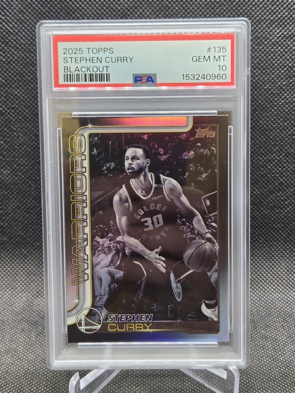 2025 Topps Stephen Curry Blackout PSA 10 Warriors #135