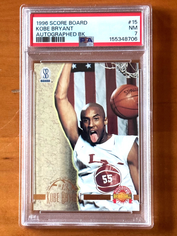1996 Score Board Kobe Bryant Autographed BK #15 PSA 7