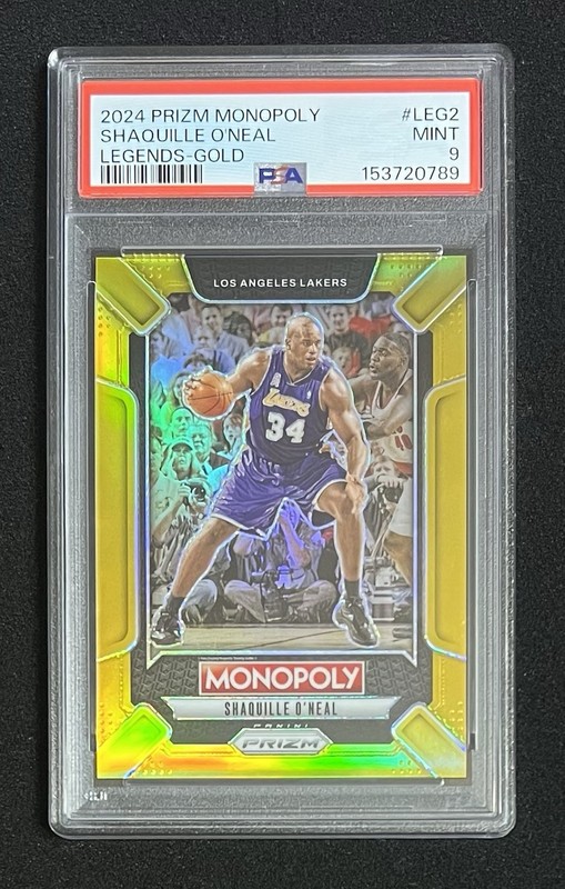 2024-2025 Prizm Monopoly -  Shaquille O’Neal Legends Gold /49 PSA 9