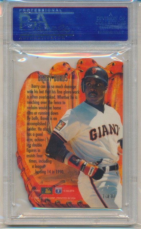 1994 Flair Hot Gloves Barry Bonds (#01) PSA10 PSA (No Offers) view 2