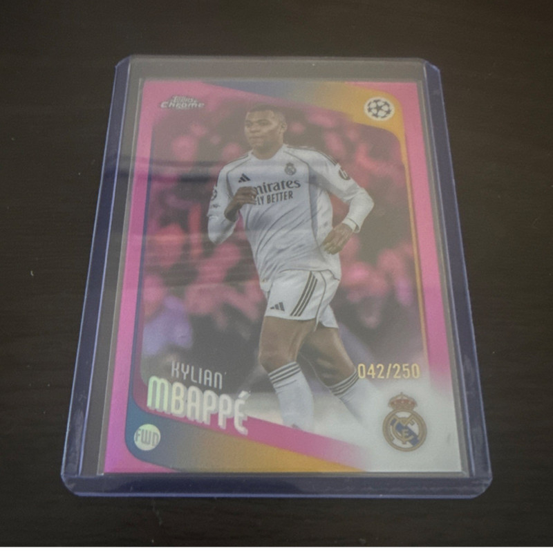 Topps 2026 Kylian Mbappé Real Madrid Pink Holo Foil UEFA CL #112 /250