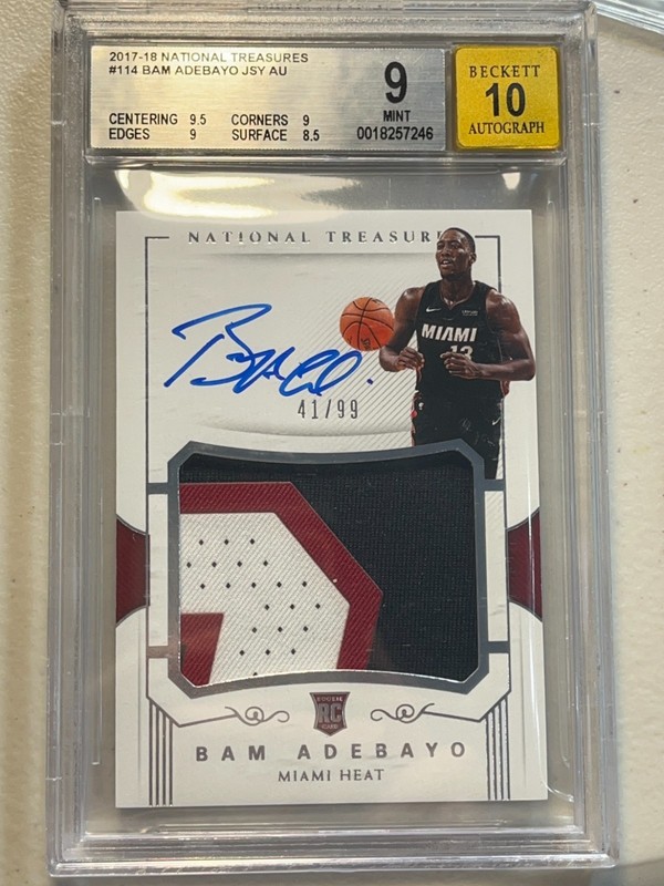 Bam Adebayo BGS 9 10 2017-18 Panini National Treasures /99 RPA Rookie Patch Auto