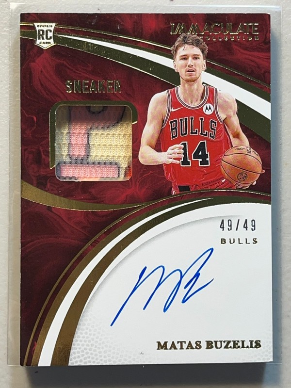 Matas Buzelis 2024-25 Panini Immaculate 49 /49 Sneaker Swatch RPA RC Patch Auto