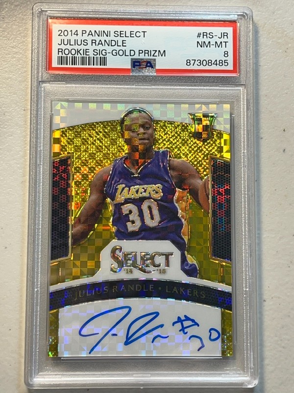 Julius Randle PSA 8 2014 Panini Select /10 Gold Prizm Rookie Signatures Auto RC