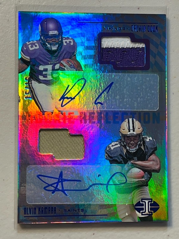Alvin Kamara Dalvin Cook 2017 Illusions /15 Dual Reflection RPA Patch Auto READ