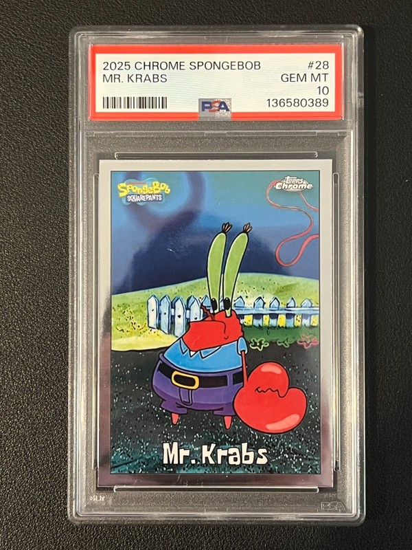 Mr. Krabs 2025 Topps Chrome Spongebob PSA 10 28 