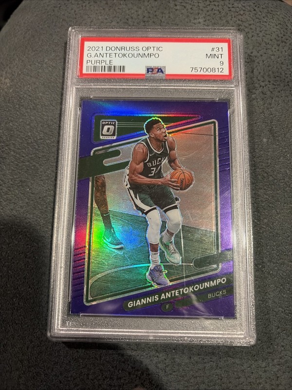 2021-22 Panini Donruss Optic Giannis Antetokounmpo #31 Purple PSA 9 