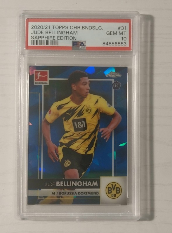 2020 TOPPS CHROME BUNDESLIGA SAPPHIRE ED #31 JUDE BELLINGHAM ROOKIE RC PSA 10