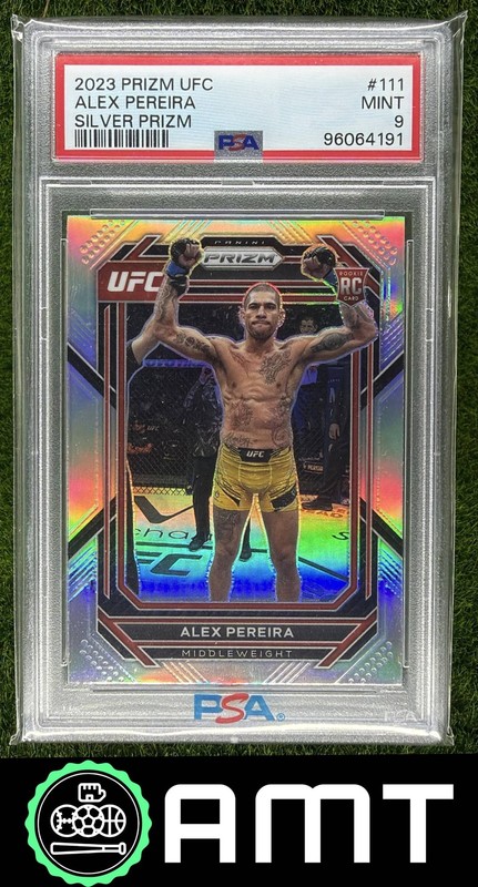 Alex Pereira RC PSA 9 2023 Panini Prizm UFC Silver Prizms #111 4191