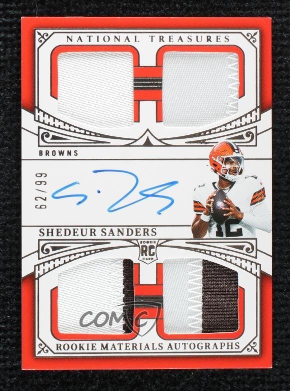2025 National Treasures Rookie Materials Quad 62/99 Shedeur Sanders Auto RC