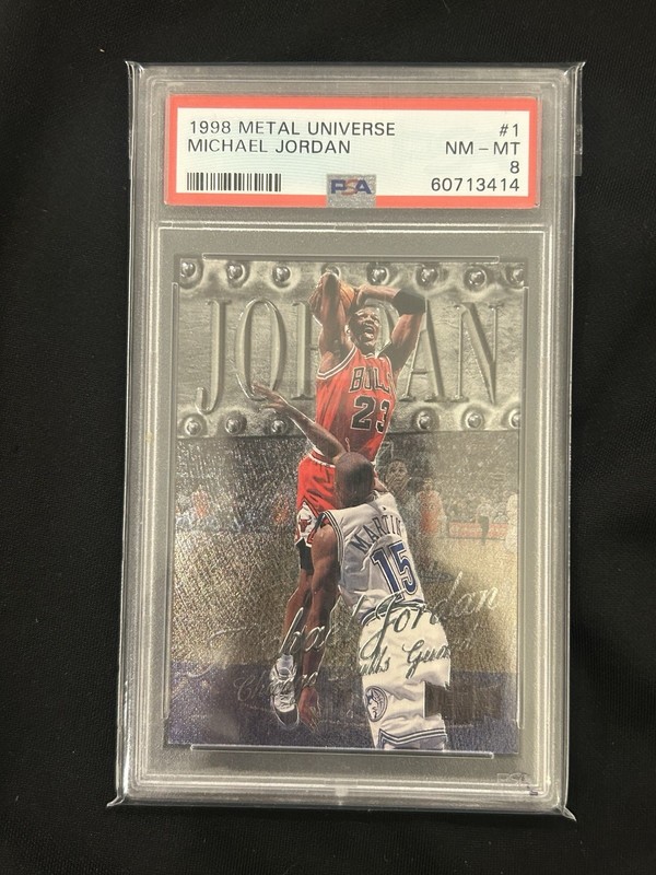 Michael Jordan PSA 8 1998 Skybox Metal Universe #1 Chicago Bulls GOAT HOF 🐐🔥