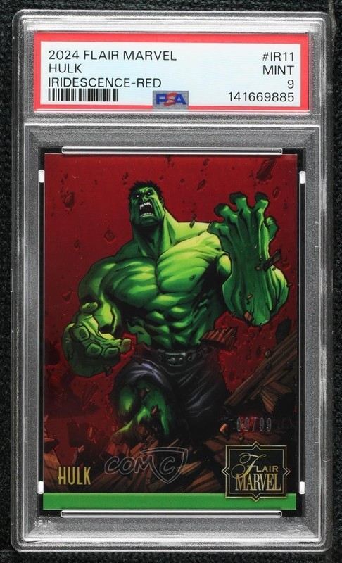2023 Flair Marvel Iridescence Red Achievement 9/99 Hulk #IR11 PSA 9 MINT 18u6