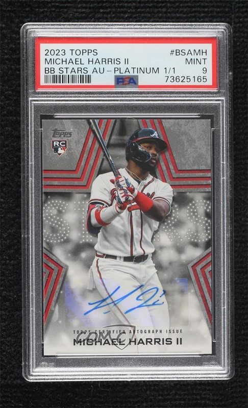 2023 Topps Baseball Stars Platinum 1/1 Michael Harris II PSA 9 Rookie Auto RC