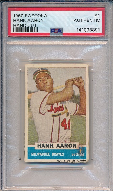 1960 BAZOOKA #4 HANK AARON - PSA A (SVSC) FRESHLY GRADED!