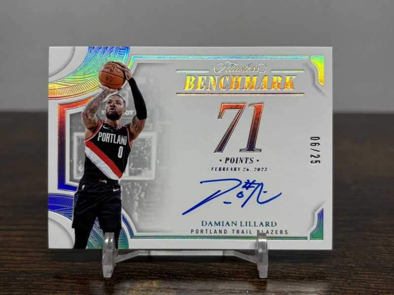 2024 Flawless 71 Point Benchmark Damian Lillard On-Card Auto /25 Blazers