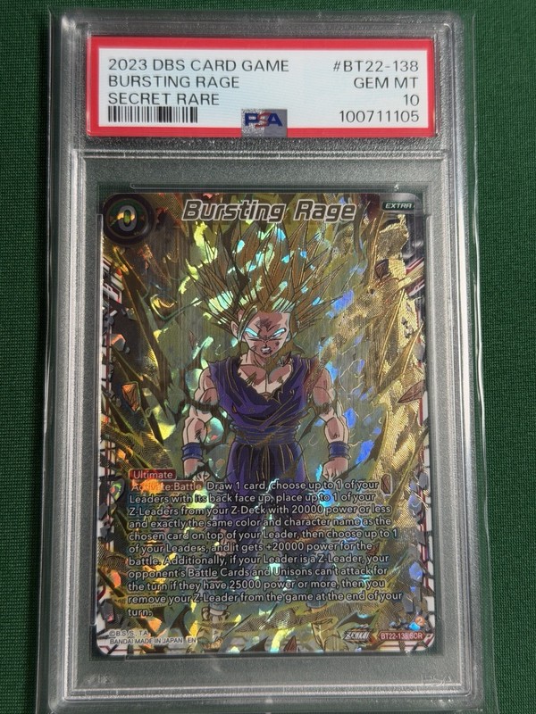 PSA 10 Son Gohan Bursting Rage Critical Blow 2023 Dragon Ball Super Card Game