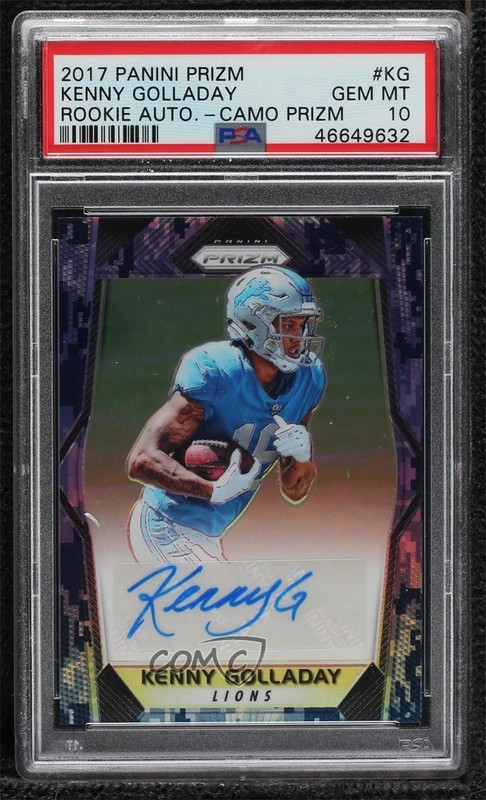 2017 Panini Prizm Rookie Camo 19/25 Kenny Golladay #RA-KG PSA 10 GEM MT Auto 5ov