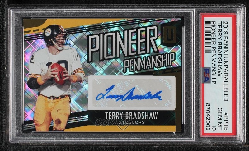 2019 Unparalleled Pioneer Penmanship 9/25 Terry Bradshaw PSA 10 GEM MT Auto 1q7