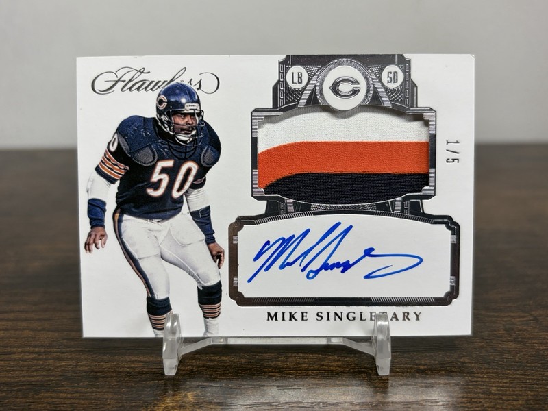 2017 Flawless Mike Singletary 3-Color Patch Auto #/20 Bears