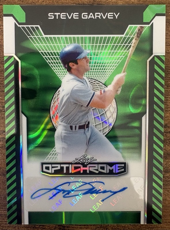 2025 Leaf Optichrome Steve Garvey Auto 1/1 Green Dodgers Legend