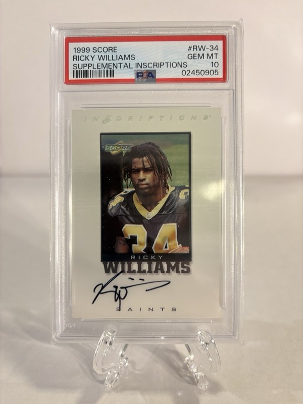 1999 Score - Ricky Williams #RW-34 🔥Rare Auto🔥 PSA 10 Low POP (RC)